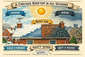 Read more about the article How Chicago’s Weather Impacts Roof Longevity